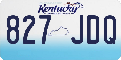 KY license plate 827JDQ