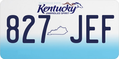 KY license plate 827JEF