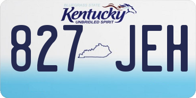 KY license plate 827JEH