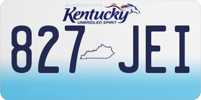KY license plate 827JEI