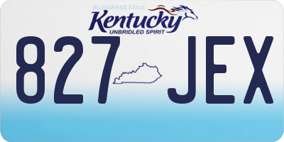 KY license plate 827JEX