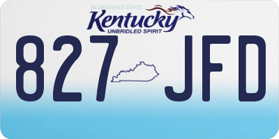 KY license plate 827JFD
