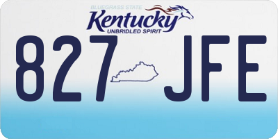 KY license plate 827JFE