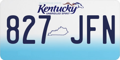 KY license plate 827JFN