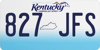 KY license plate 827JFS