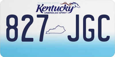 KY license plate 827JGC