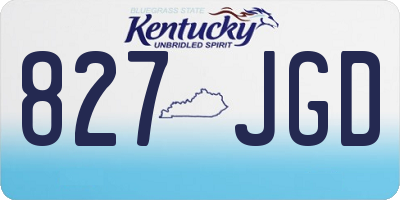 KY license plate 827JGD