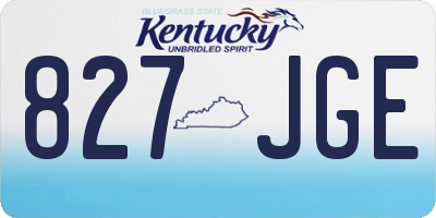 KY license plate 827JGE