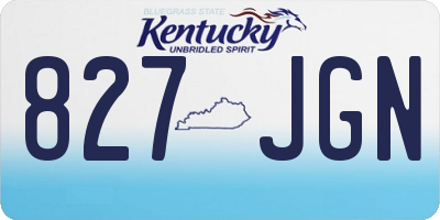 KY license plate 827JGN