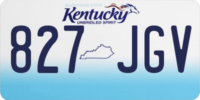 KY license plate 827JGV
