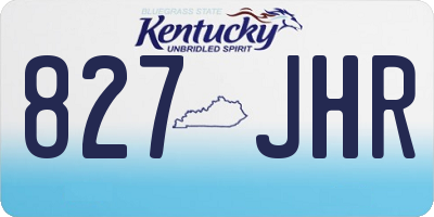 KY license plate 827JHR