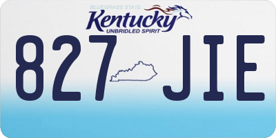 KY license plate 827JIE