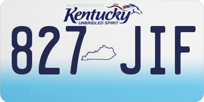KY license plate 827JIF