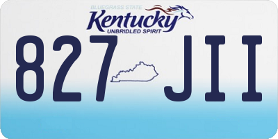KY license plate 827JII