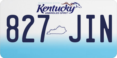KY license plate 827JIN