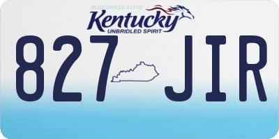KY license plate 827JIR