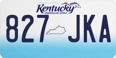 KY license plate 827JKA