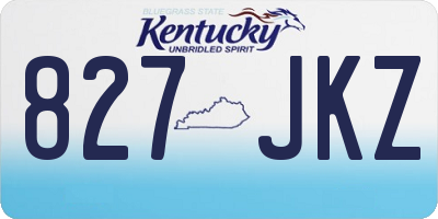 KY license plate 827JKZ