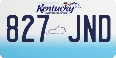 KY license plate 827JND