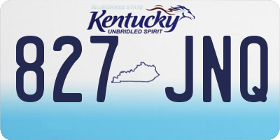 KY license plate 827JNQ