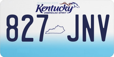 KY license plate 827JNV