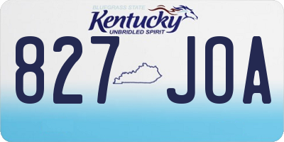 KY license plate 827JOA
