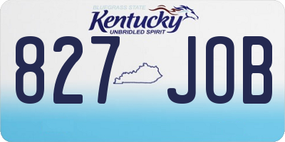 KY license plate 827JOB