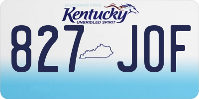 KY license plate 827JOF