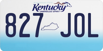 KY license plate 827JOL