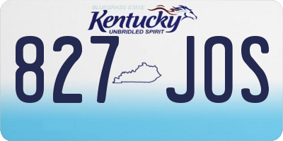 KY license plate 827JOS