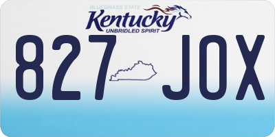 KY license plate 827JOX