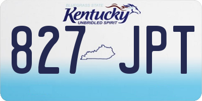 KY license plate 827JPT