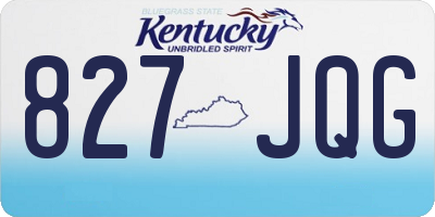 KY license plate 827JQG
