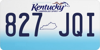 KY license plate 827JQI