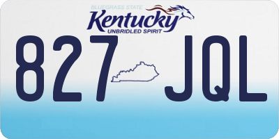 KY license plate 827JQL
