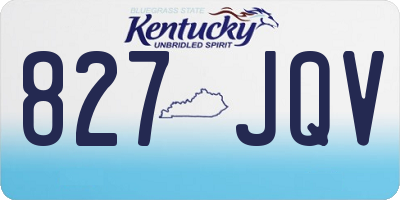 KY license plate 827JQV