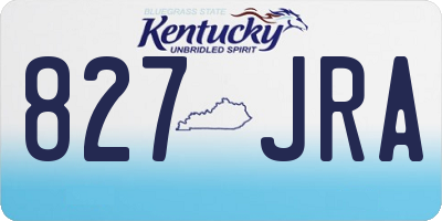 KY license plate 827JRA