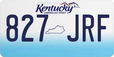 KY license plate 827JRF