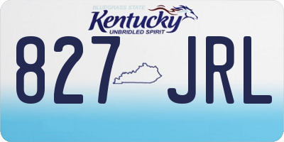 KY license plate 827JRL