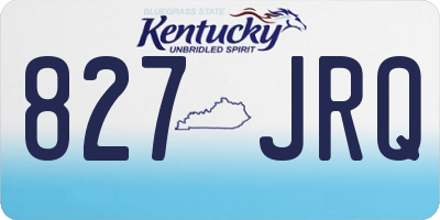 KY license plate 827JRQ