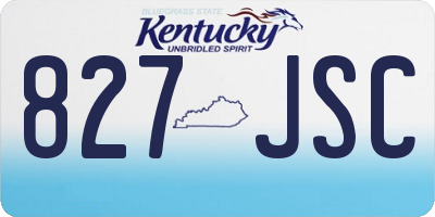 KY license plate 827JSC