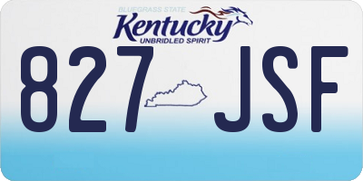 KY license plate 827JSF