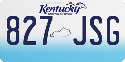 KY license plate 827JSG