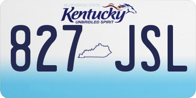KY license plate 827JSL