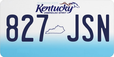 KY license plate 827JSN