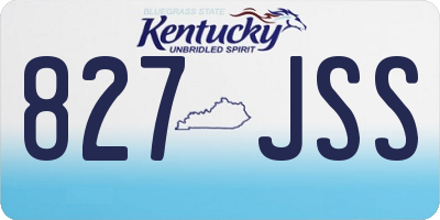 KY license plate 827JSS