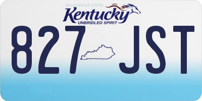 KY license plate 827JST