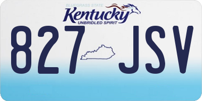 KY license plate 827JSV