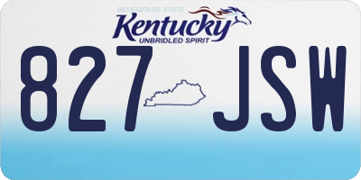 KY license plate 827JSW