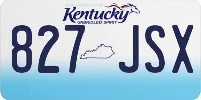 KY license plate 827JSX